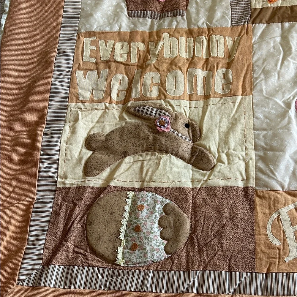 Easter Themed Brown and Tan Quilt